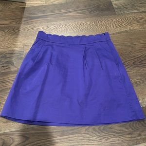 J crew Scallop waist Deep purple mini skirt size 2